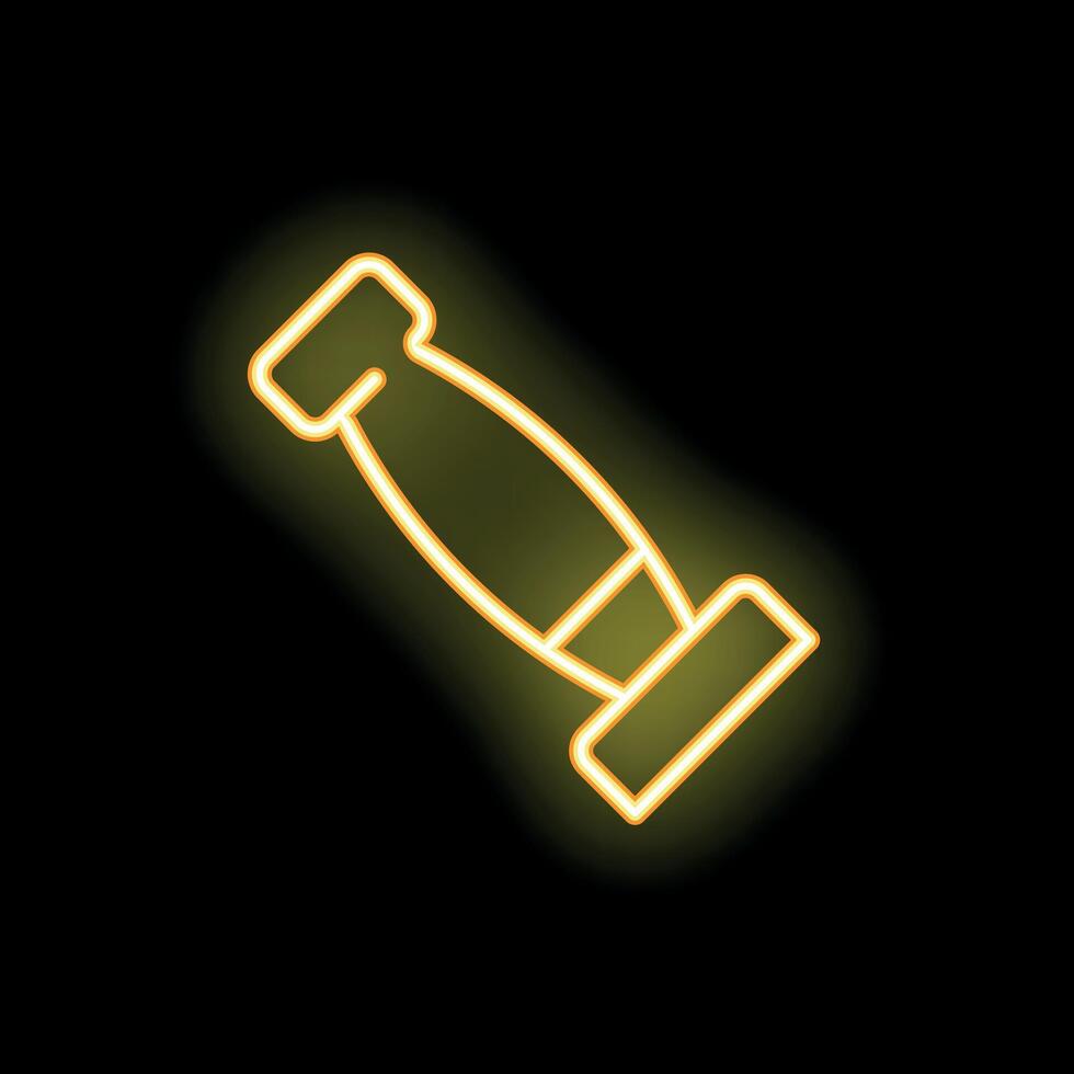 Yellow neon sign of vacuum cleaner on a black background vector