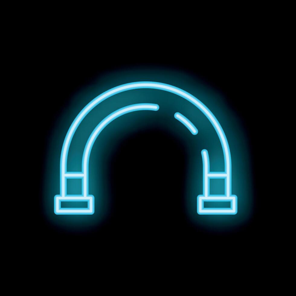 Neon sign showing a resistance band for fitness training on a black background vector