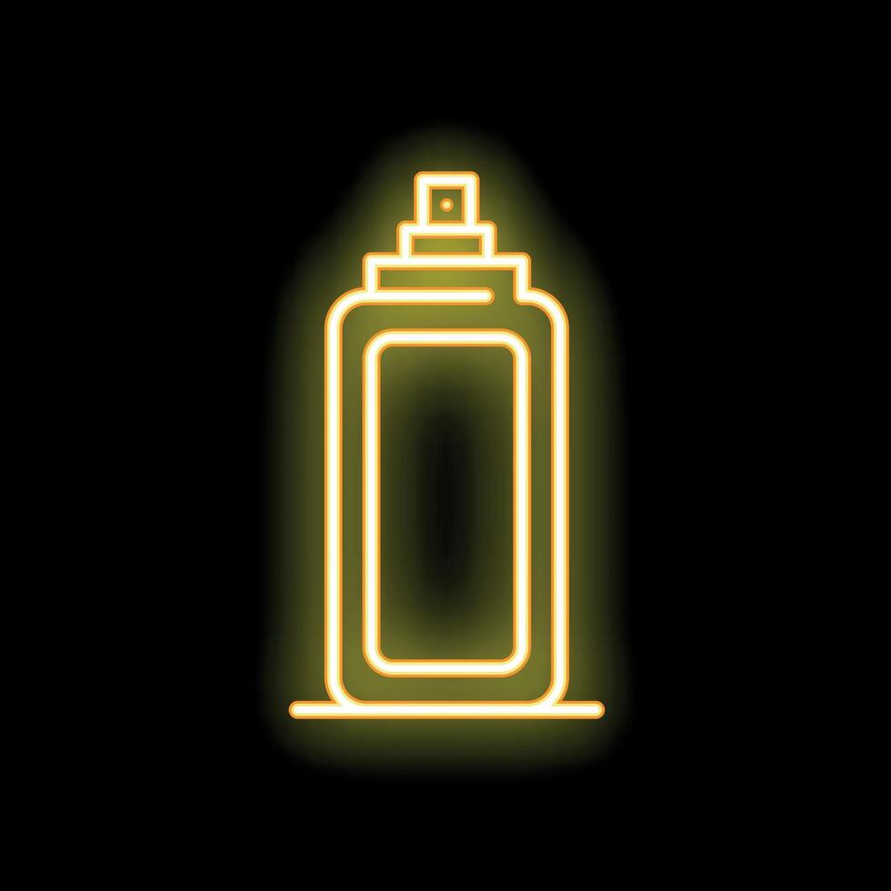 Neon sign showing a spray bottle on a dark background vector