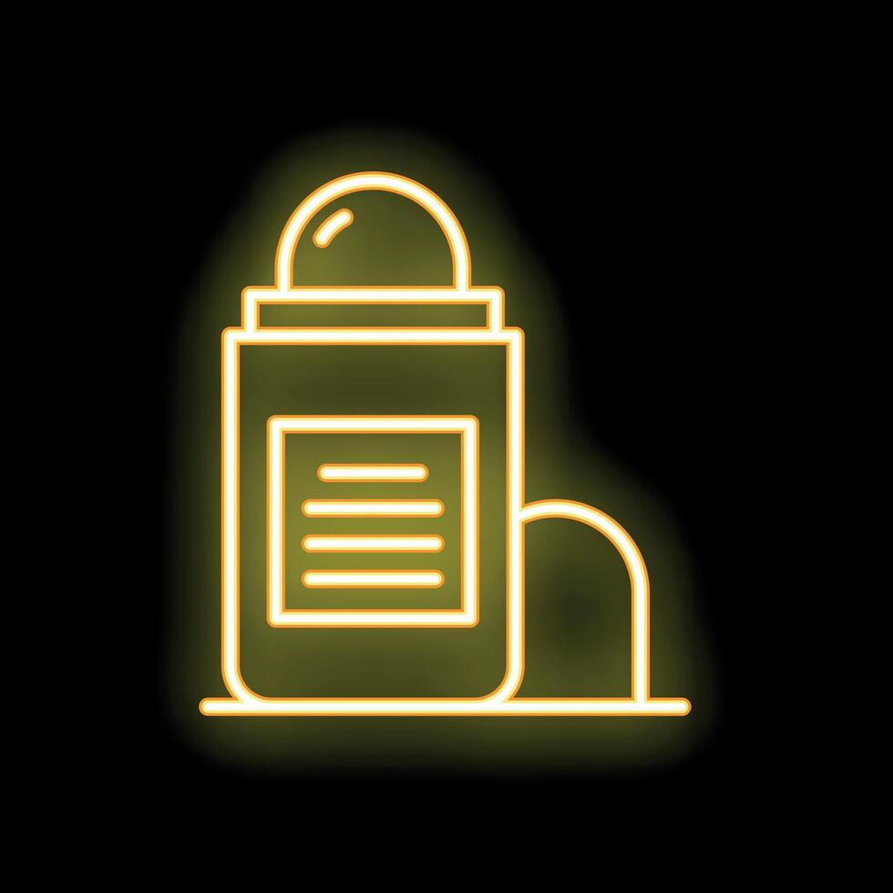 Neon roll on deodorant glowing icon illustration vector