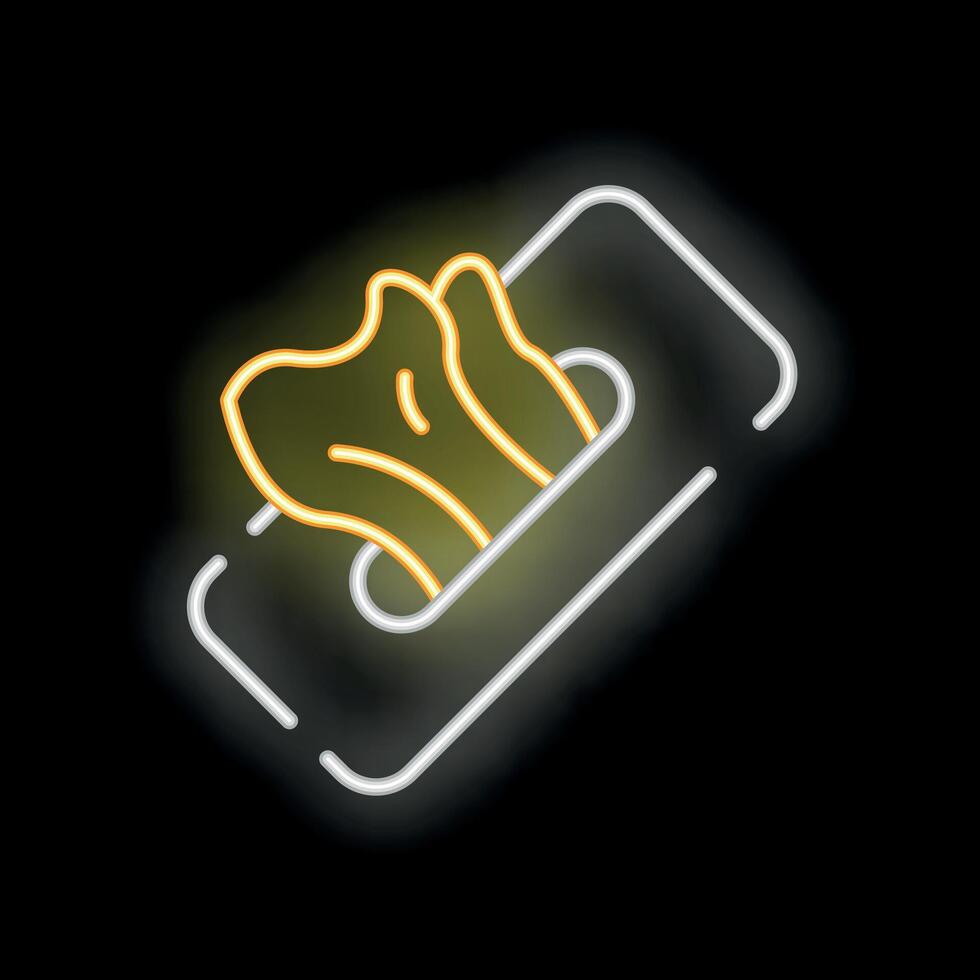 Neon sign of wet wipes package for hygiene vector