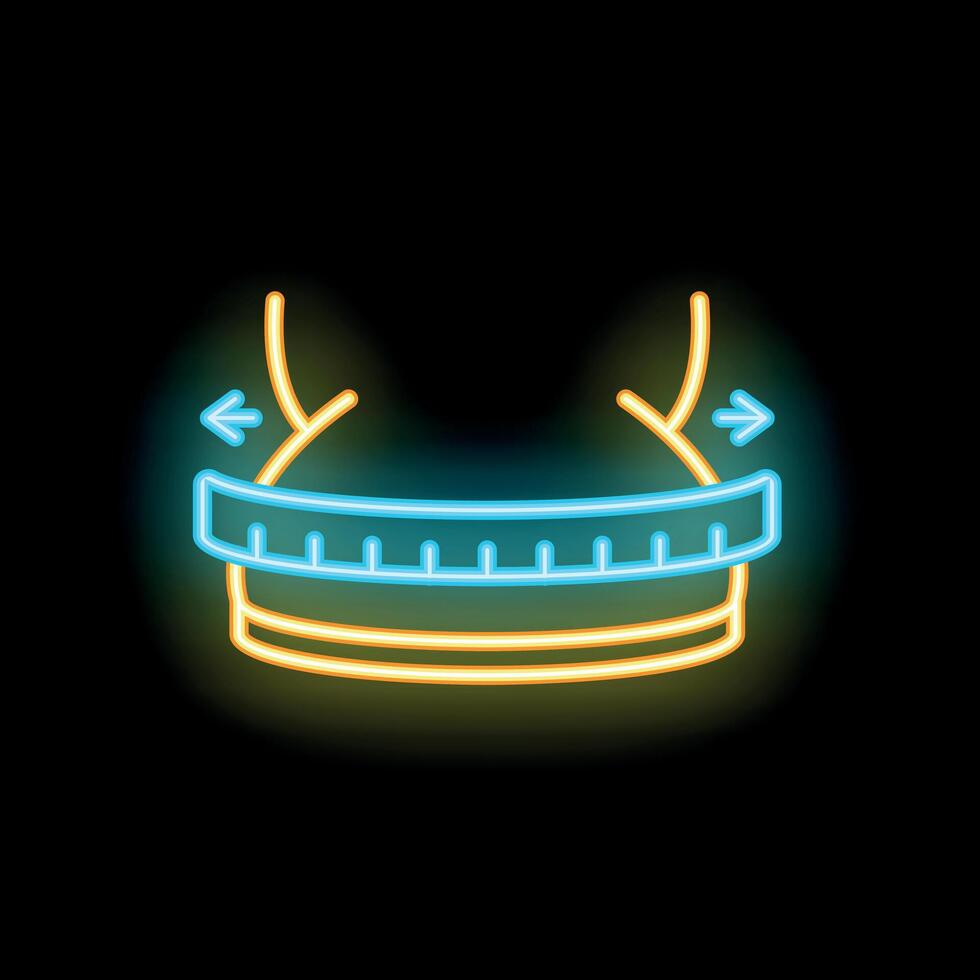 Neon sign representing losing weight with a measuring tape around a belly vector