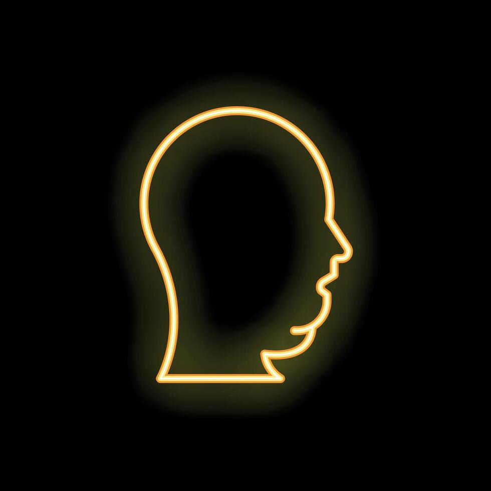 Neon sign showing profile of human head talking vector
