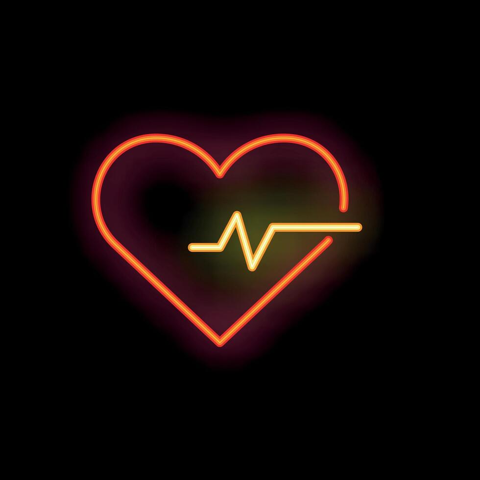 Neon heartbeat showing healthcare and medical concept vector