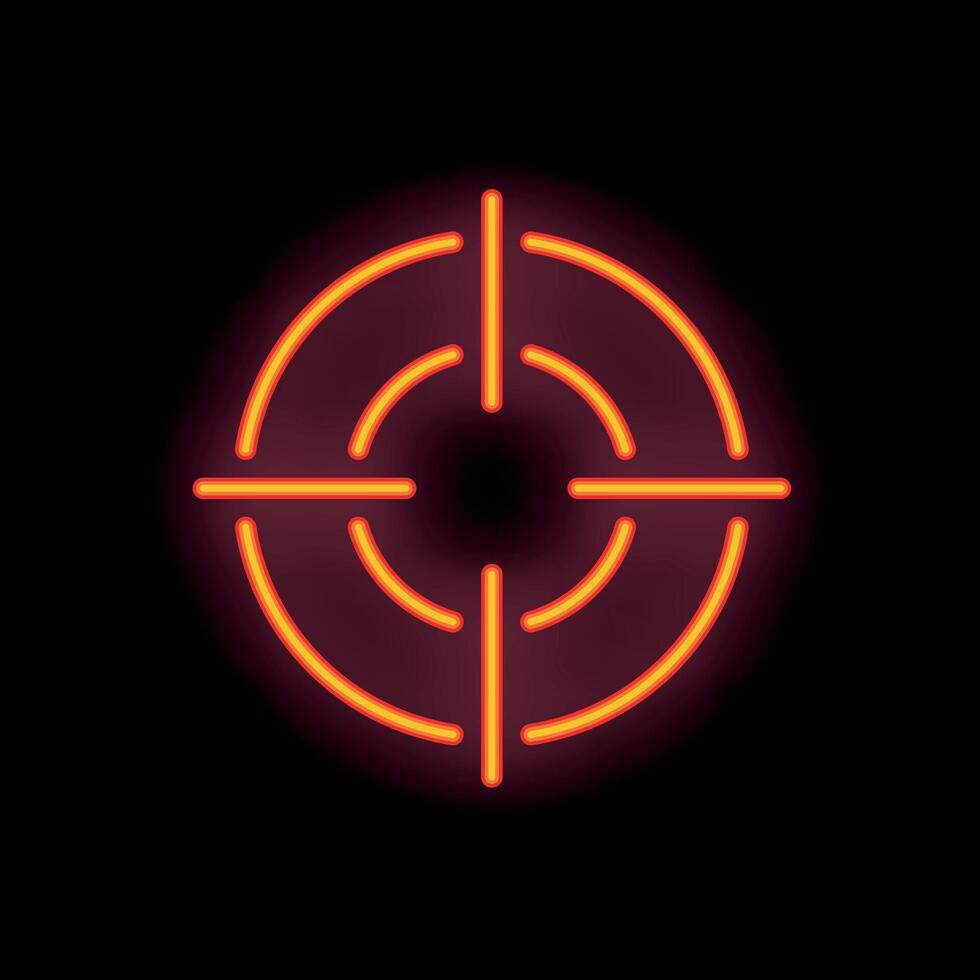 Neon target glowing on dark background vector