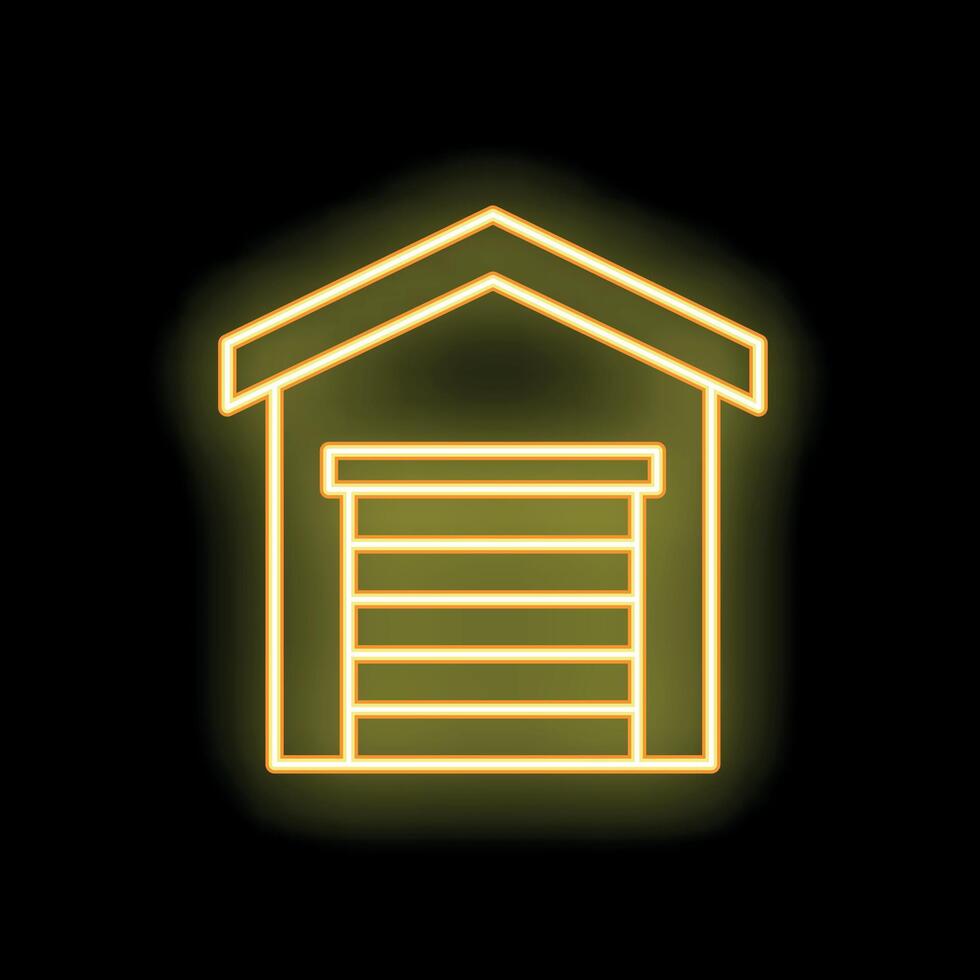 Glowing neon sign of a garage on a black background vector