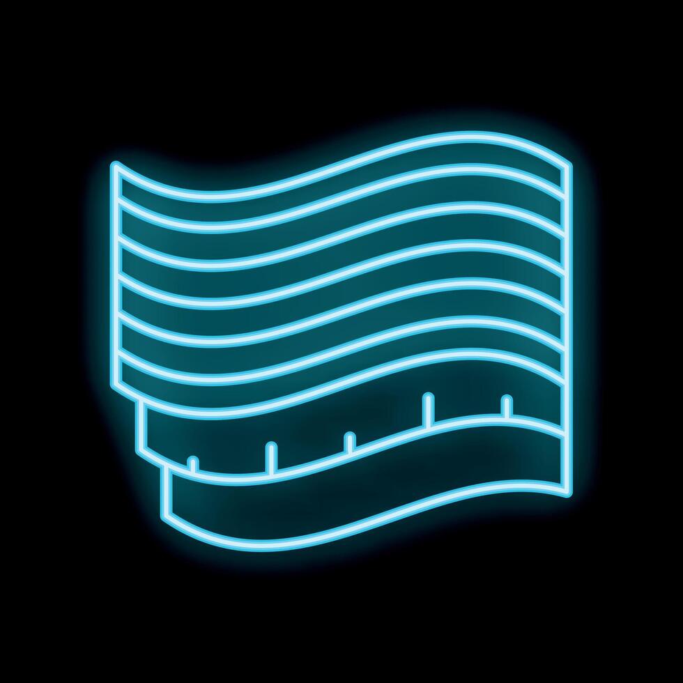 Blue neon measuring tape showing weight loss progress on black background vector