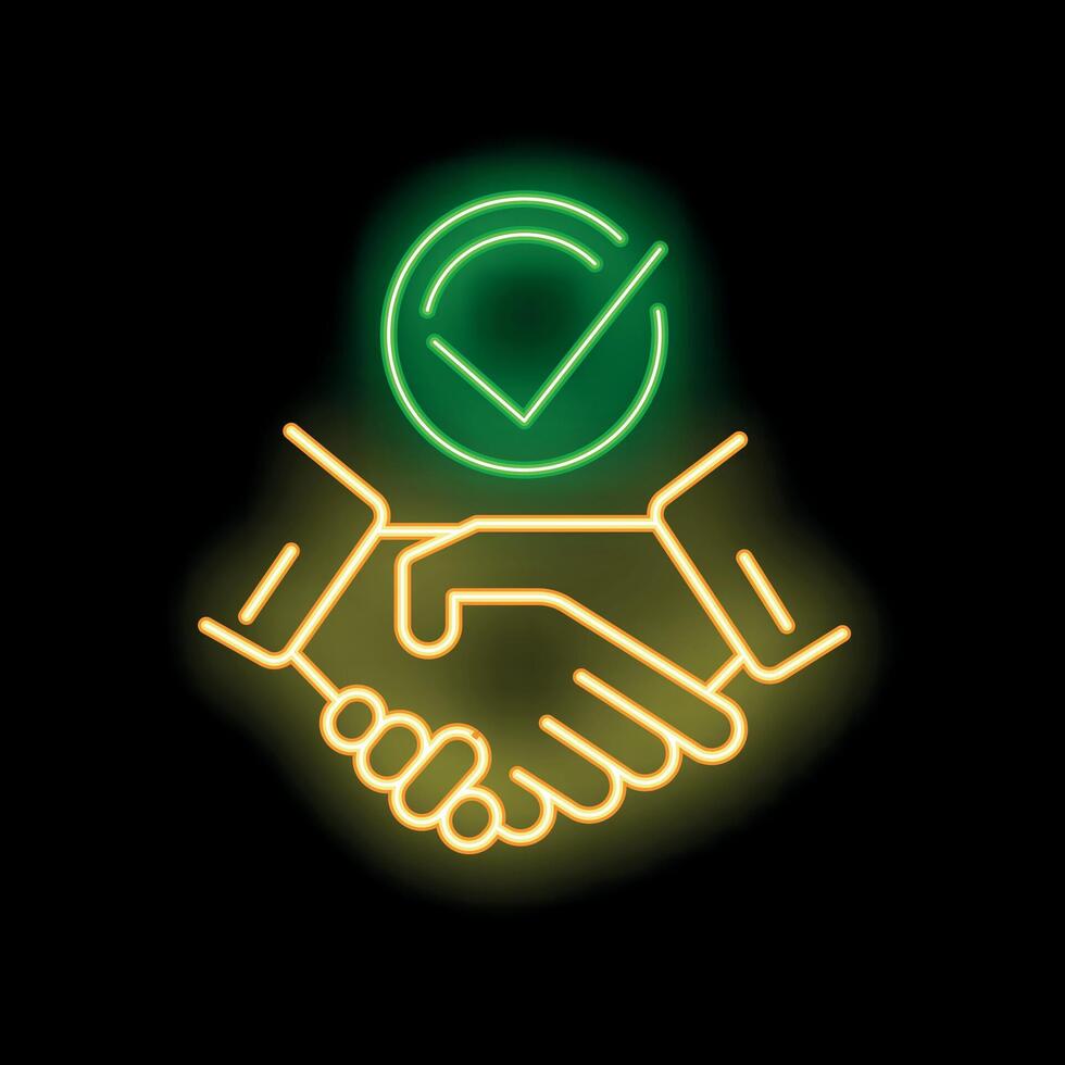 This neon sign design is perfect for representing successful deals vector
