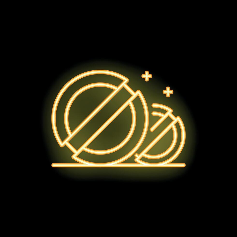 Glowing neon icon of two pills with a cross signifying medicine, healthcare and pharmacies vector