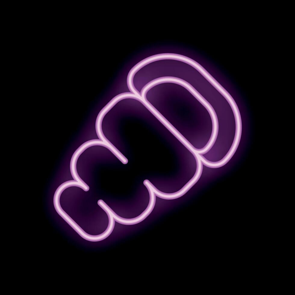 Bright pink neon light showing spiral lightbulb against a black background vector