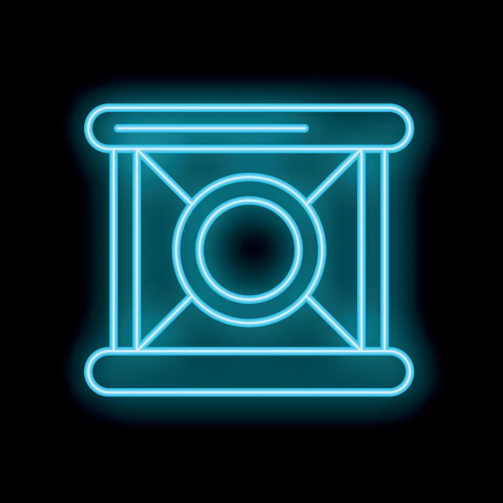 Glowing neon line traditional japanese drum on black background icon vector