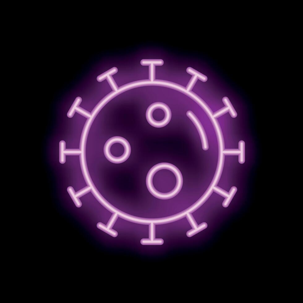 Neon style icon coronavirus bacteria spreading flu virus vector