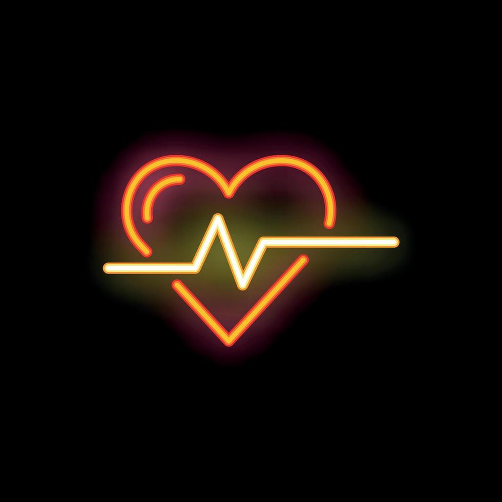 Neon heartbeat line showing medical healthcare concept vector