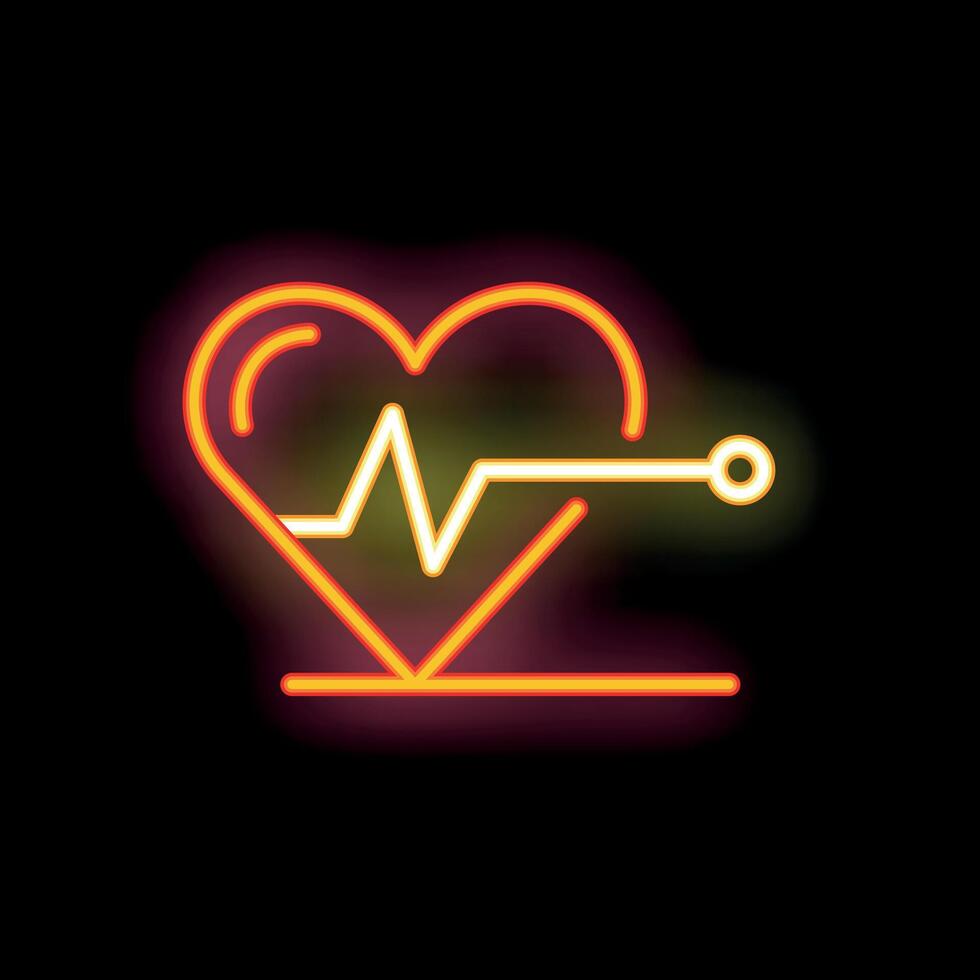 Neon heartbeat line showing medical healthcare concept vector