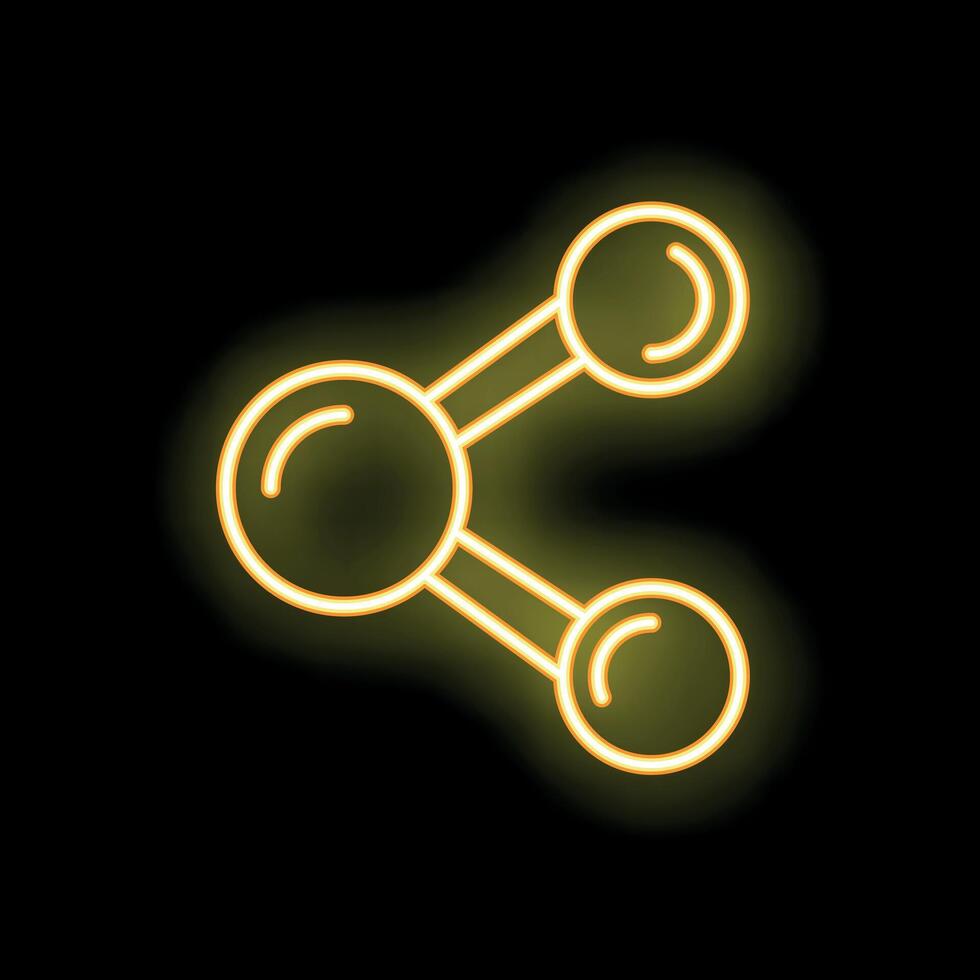Neon share icon glowing on dark background vector