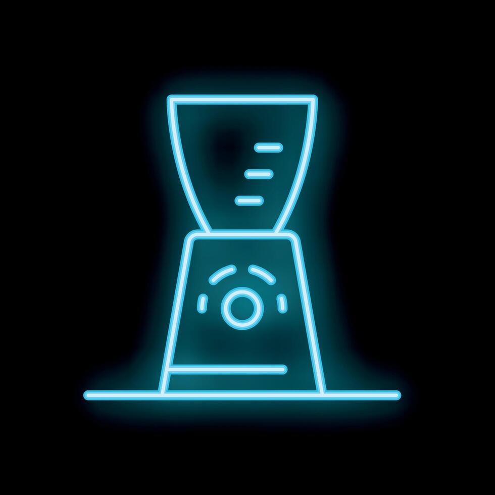Glowing neon line electric blender icon isolated on a black background illustration vector