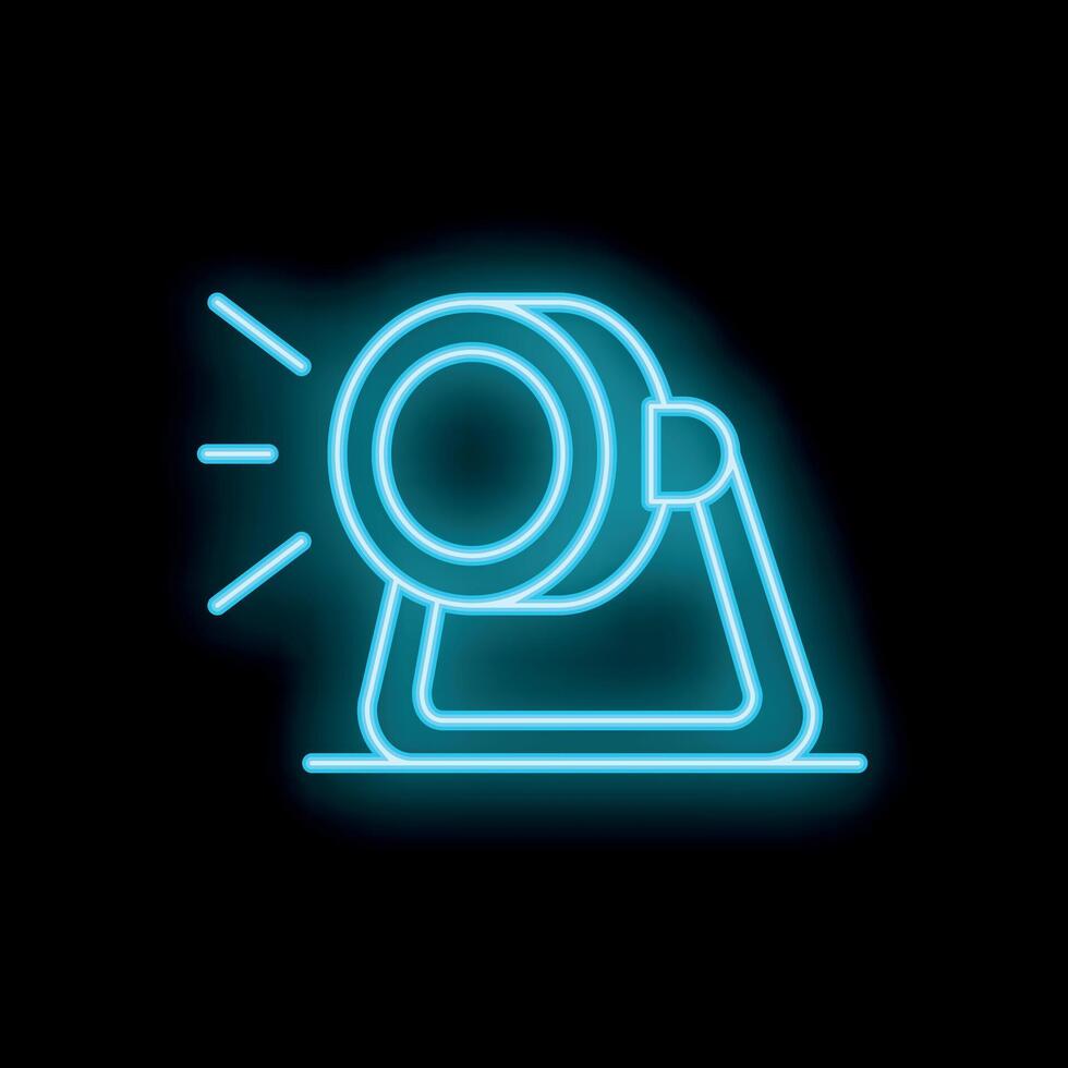 Neon spotlight shining in the dark, lighting and show business concept vector