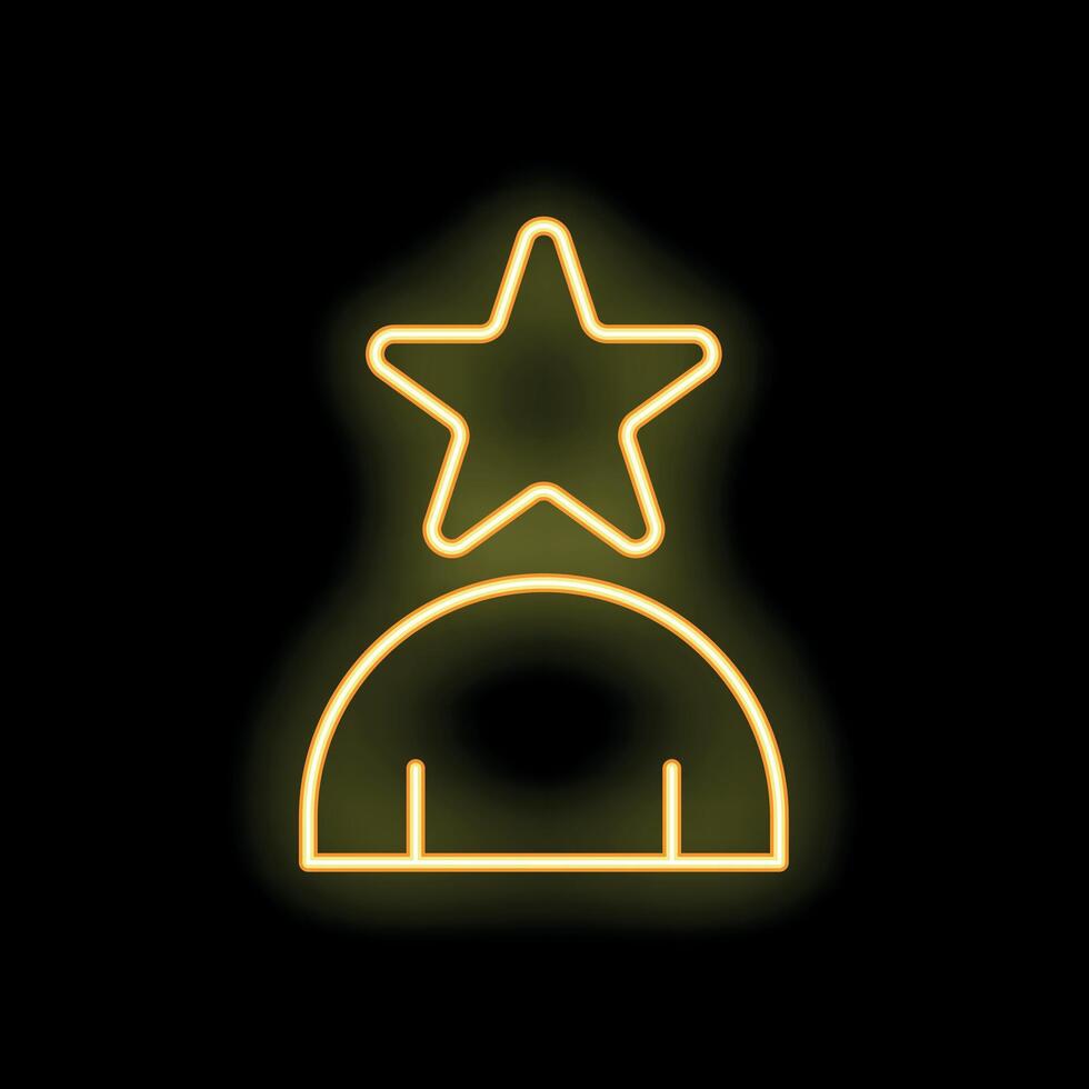 Neon icon of person with a star above head symbolizing success vector
