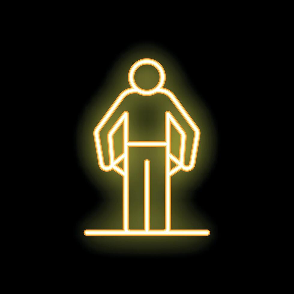 Neon sign showing person turning out empty pockets vector