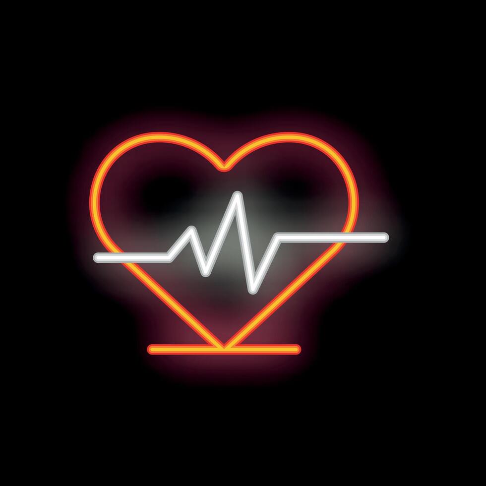 Neon heartbeat line showing medical healthcare concept vector