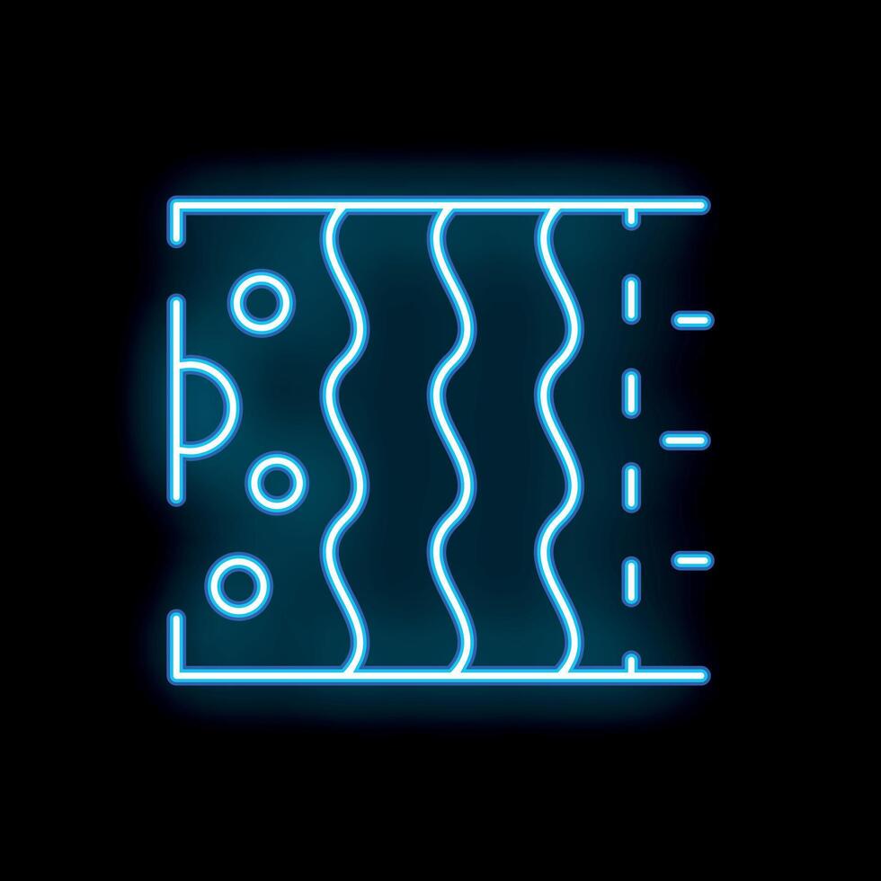 Neon blue underfloor heating system installing on the floor vector