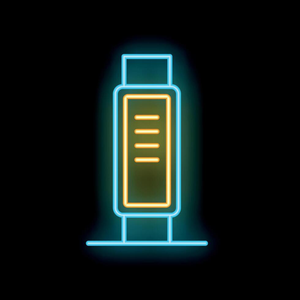 Neon street advertising stand glowing on a dark background vector