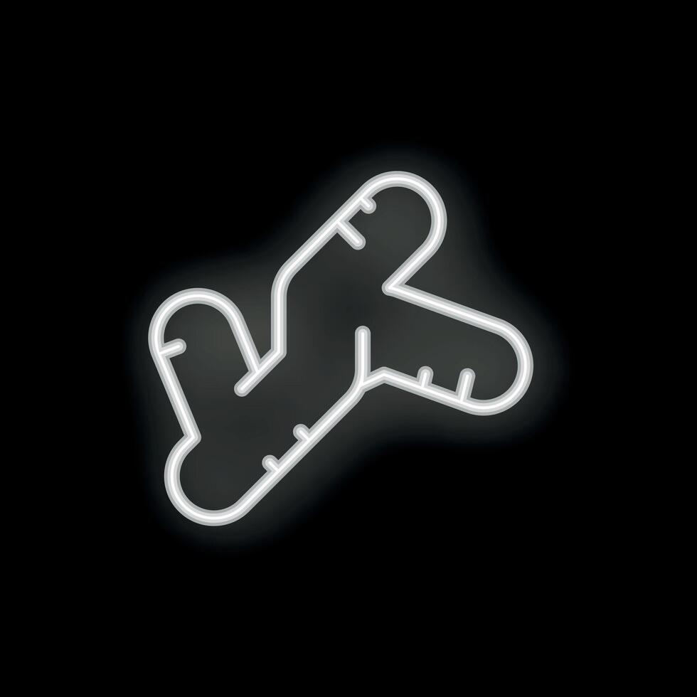 Neon ginger root glowing on black background vector