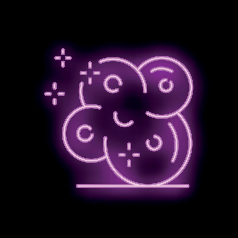 Neon copyright symbol glowing on black background vector