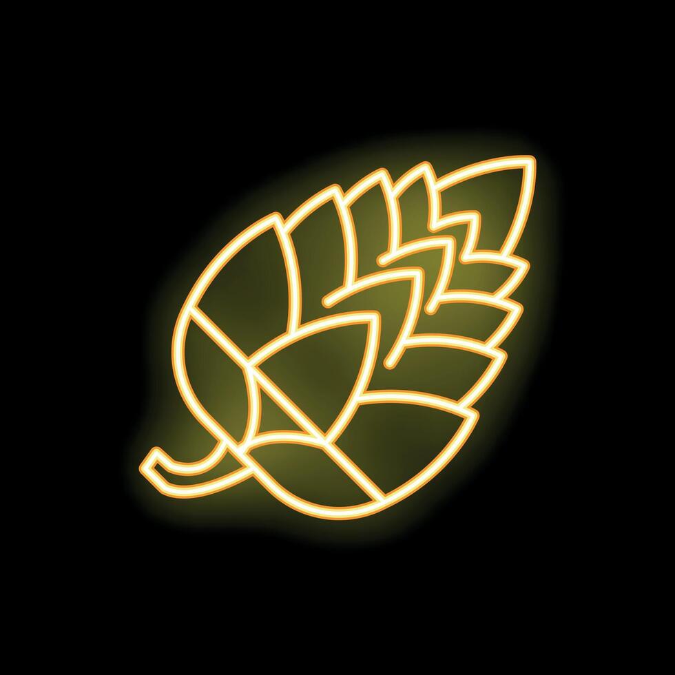 Glowing neon hop cone giving a retro vibe vector