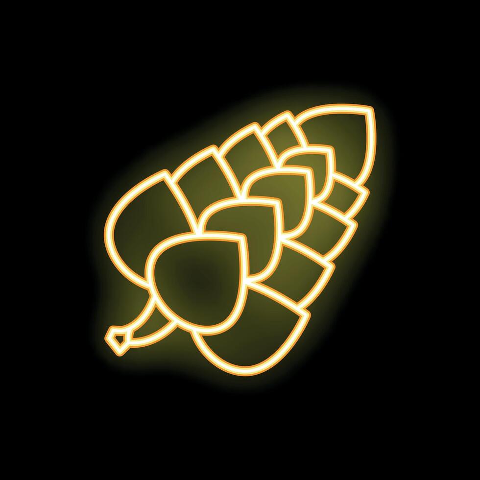 Glowing neon icon of hop for brewery pub or bar vector