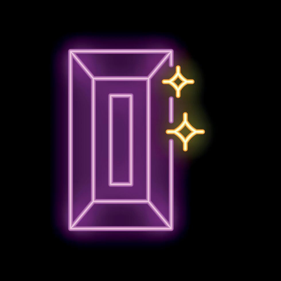 Glowing neon line icon representing a sparkling clean jewelry item vector