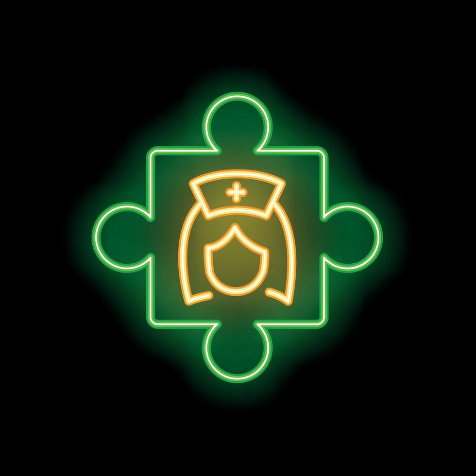Neon sign representing the importance of nurses in healthcare system vector