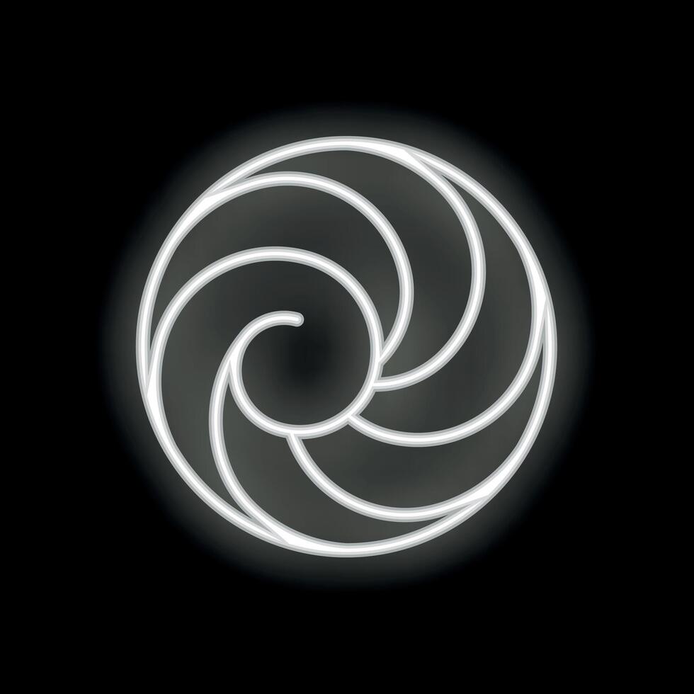 Neon spiral glowing on black background vector