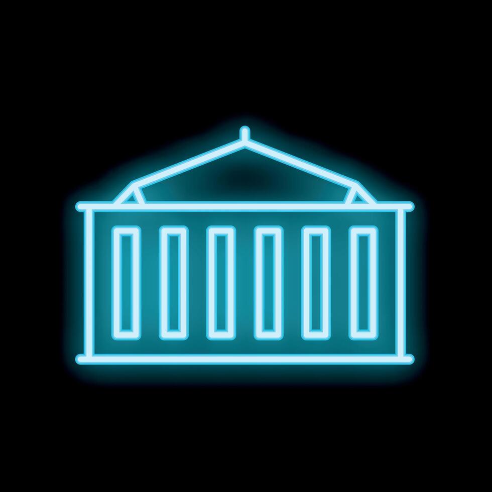 Neon container shipping icon for logistics and transportation designs vector