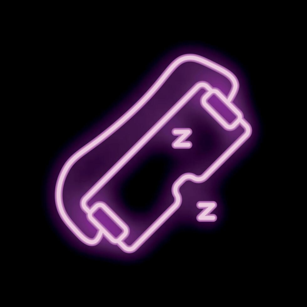 Neon sleep mask glowing on black background vector