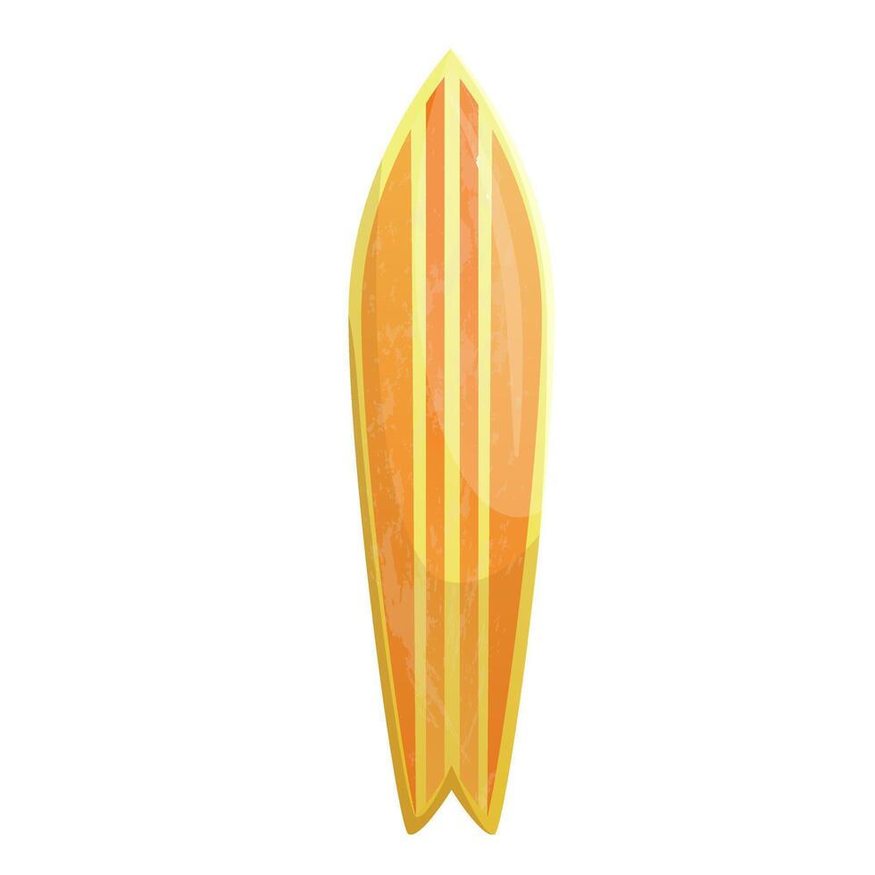 vibrant orange surfboard Hybrid featuring yellow stripes on a white background. vector