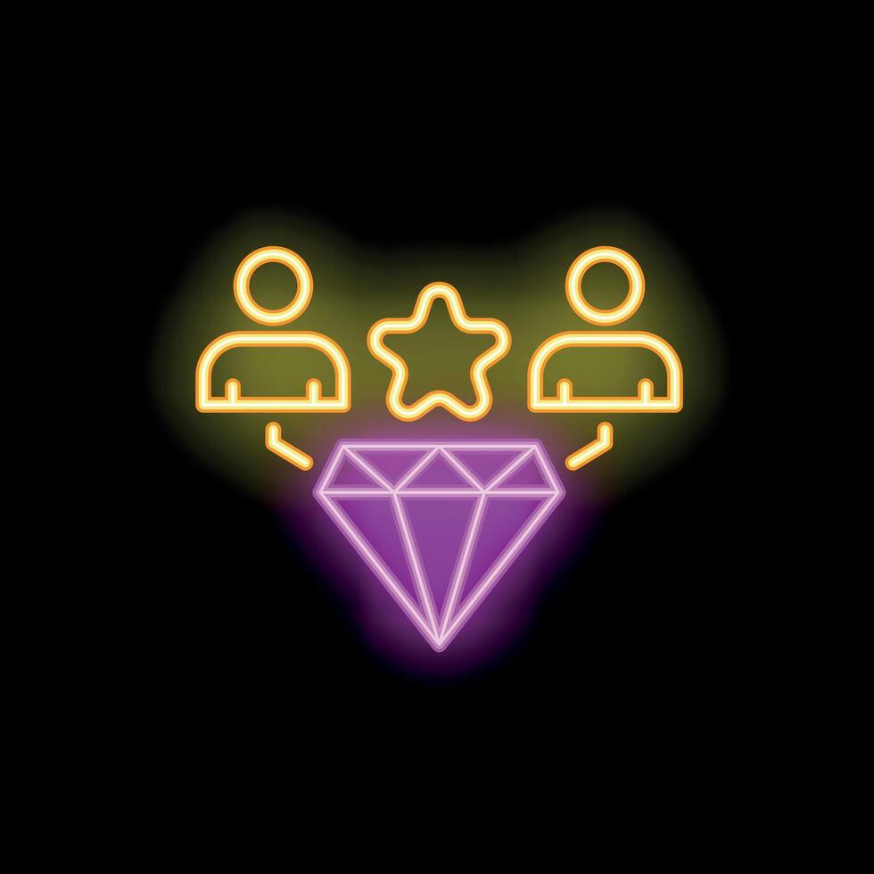 Team finding big idea for business success neon sign concept vector