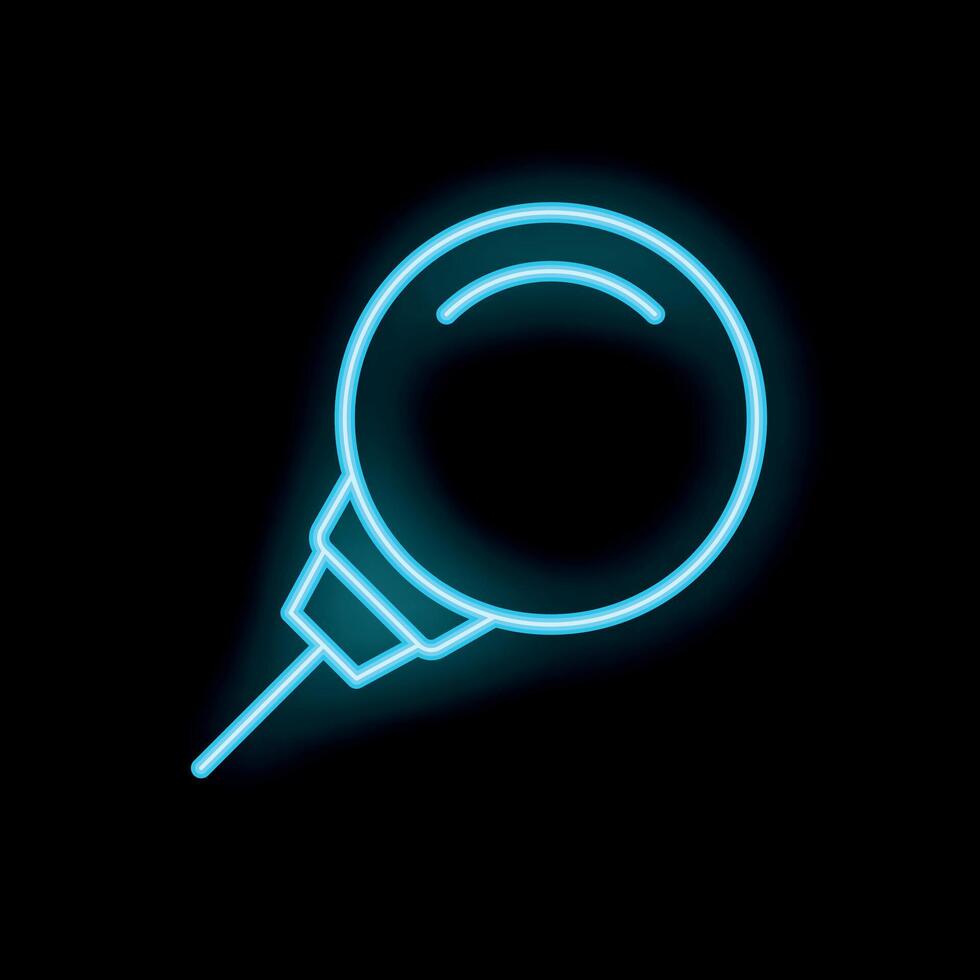 Neon icon of a push pin holding a blank speech bubble vector