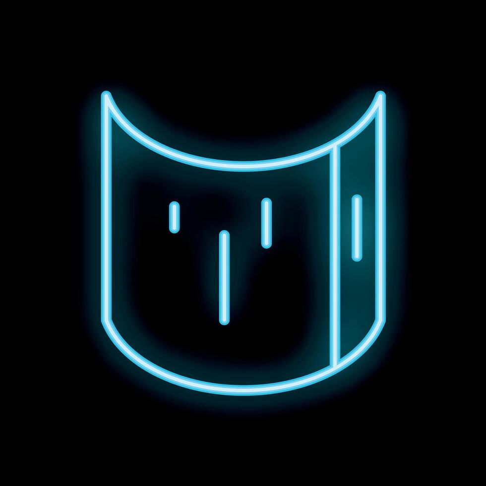 Neon icon of a smart speaker voice assistant listening for commands vector