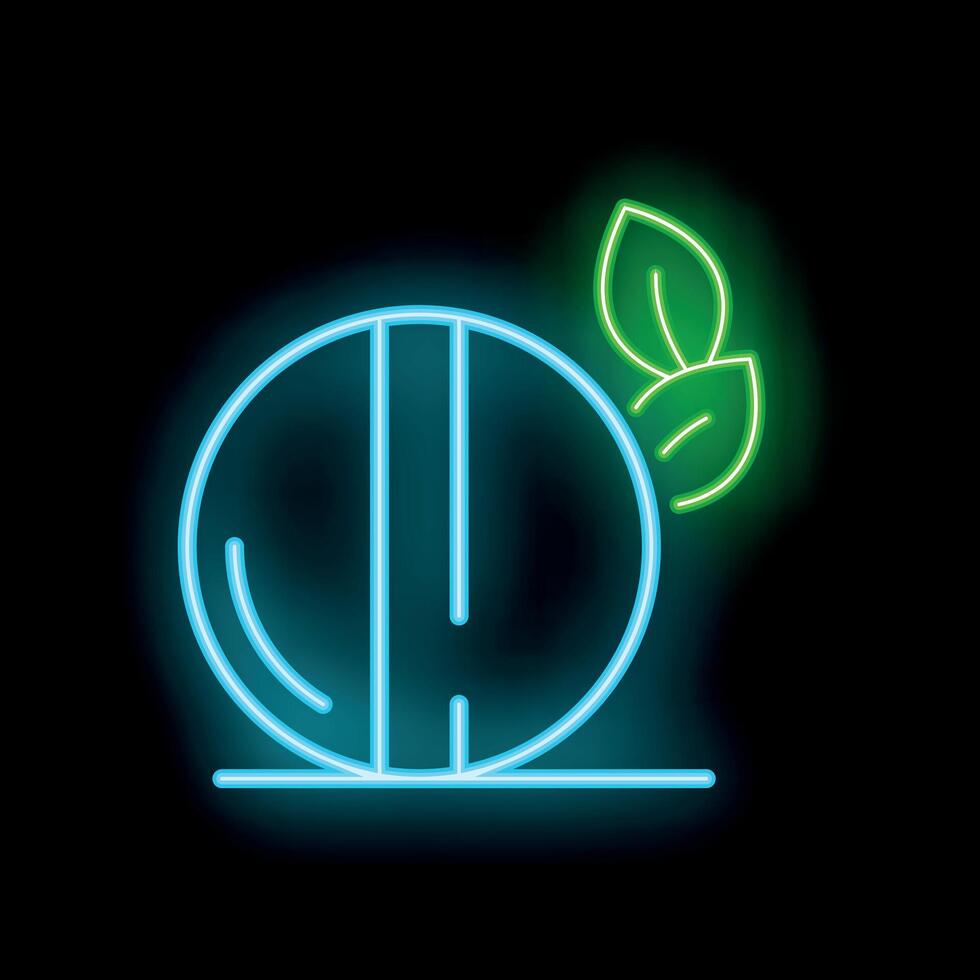 Glowing neon icon of a cricket ball for sports fans representing a cricket match vector