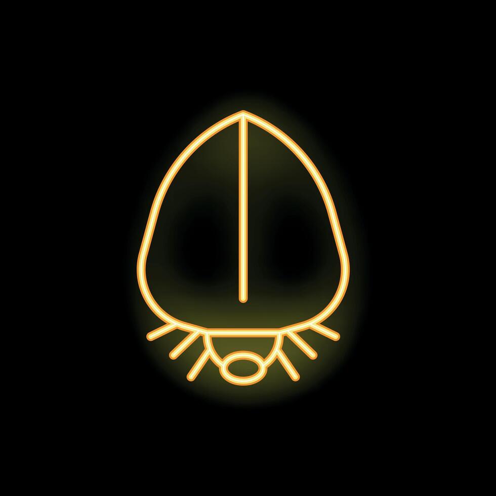 Neon icon of a dust mite glowing on a black background vector
