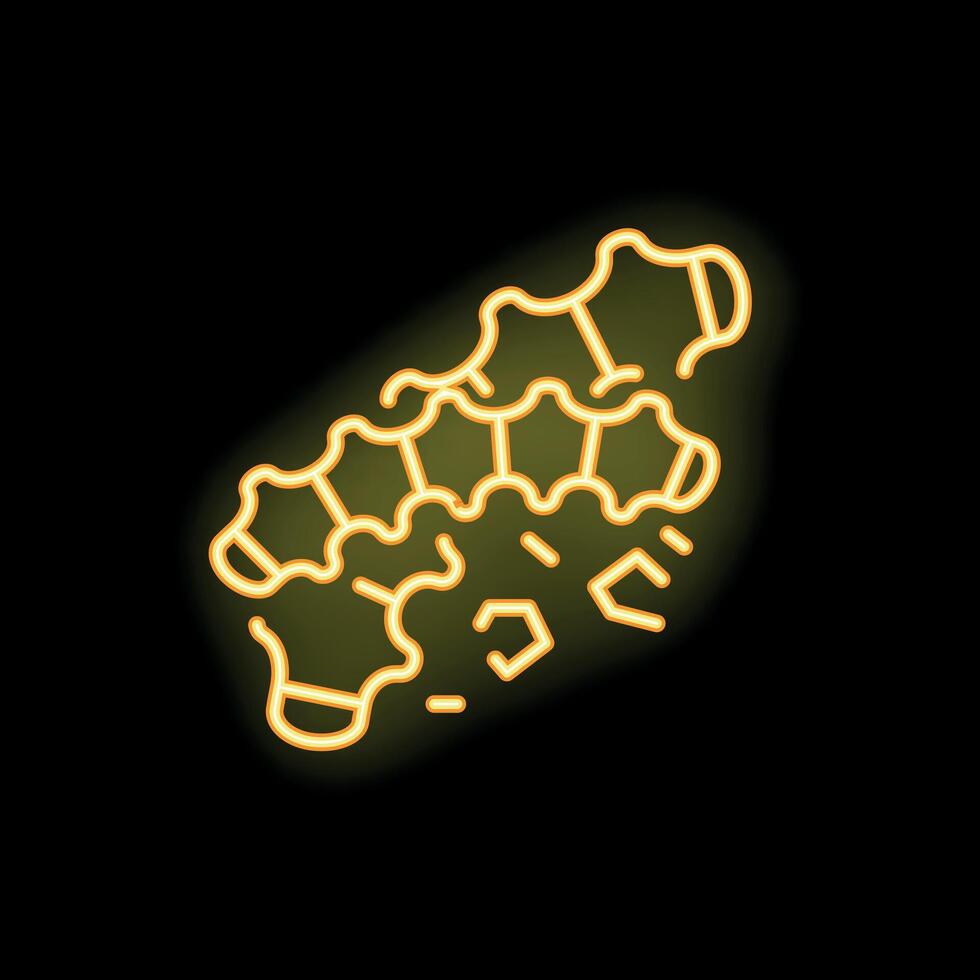 Neon ginger root glowing on black background vector