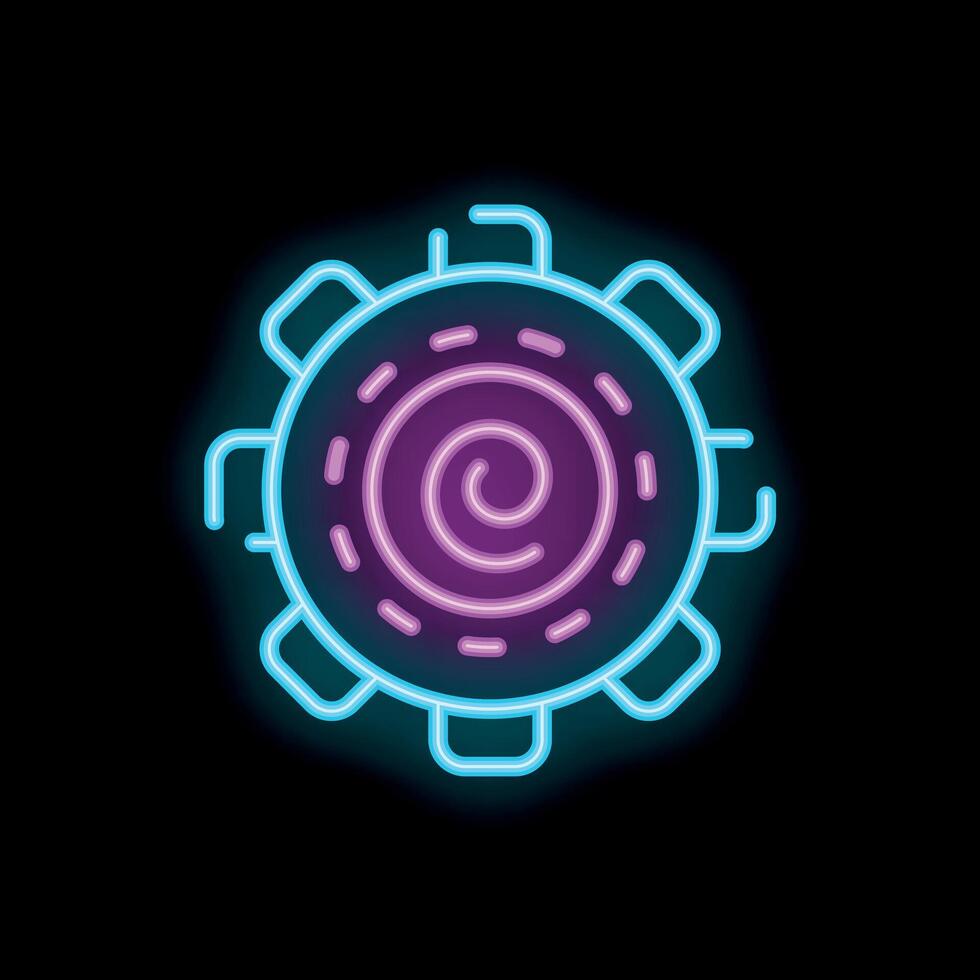 Neon icon of virus showing spiral rna structure vector