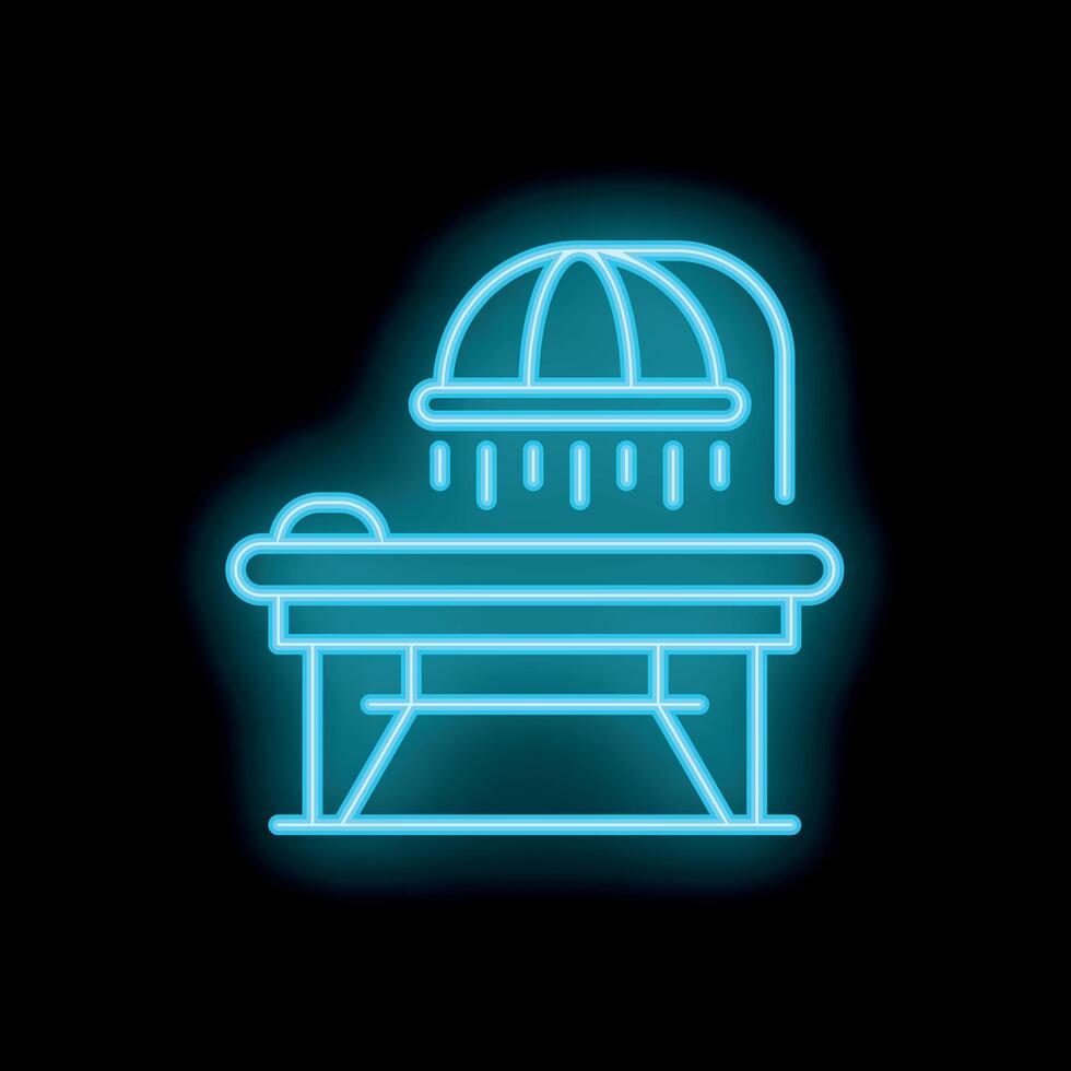 Neon sign of vichy shower in spa salon for wellness procedure vector