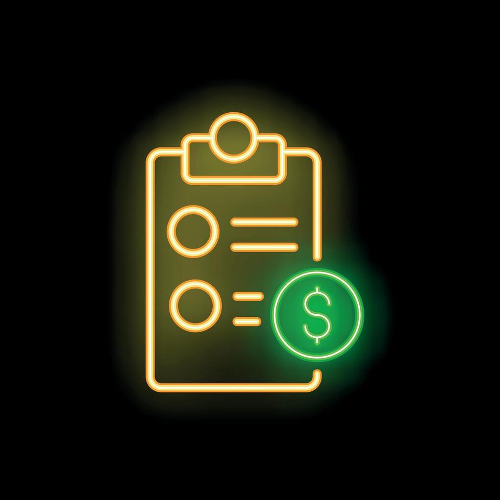 Neon paid survey sign representing market research and consumer insights vector