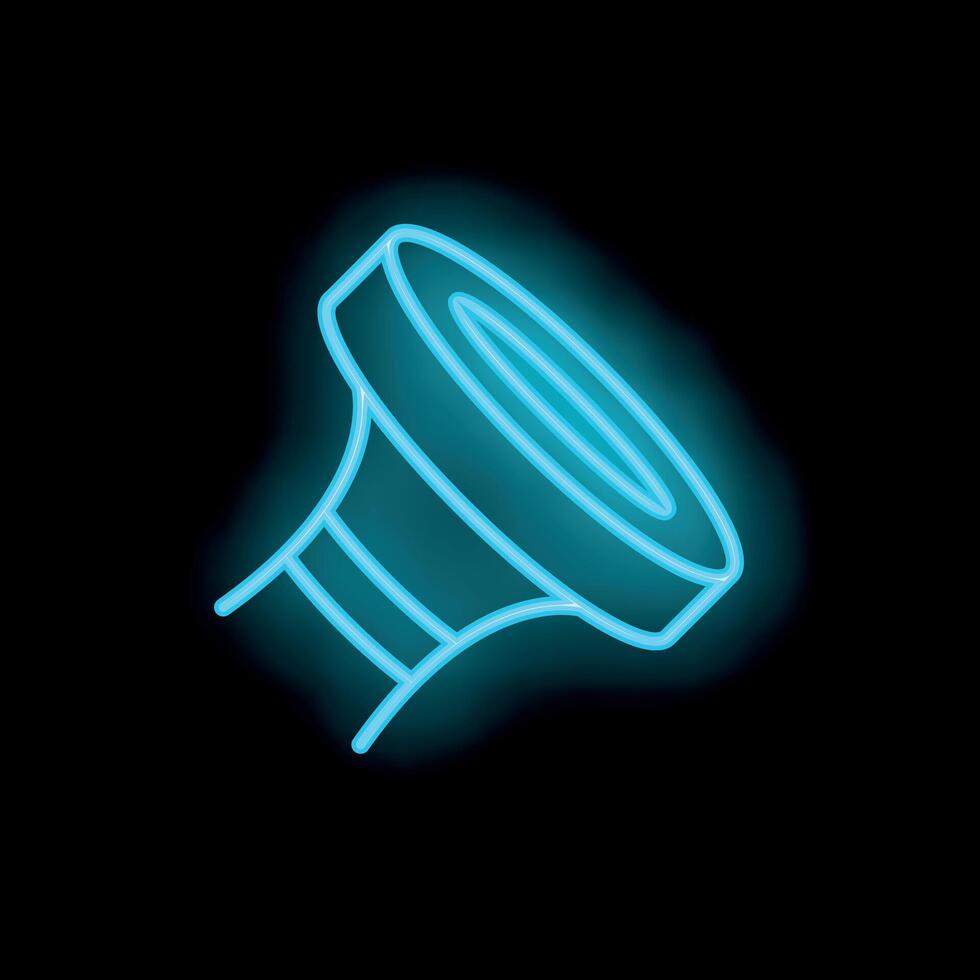 Neon blue megaphone symbolising making announcements vector