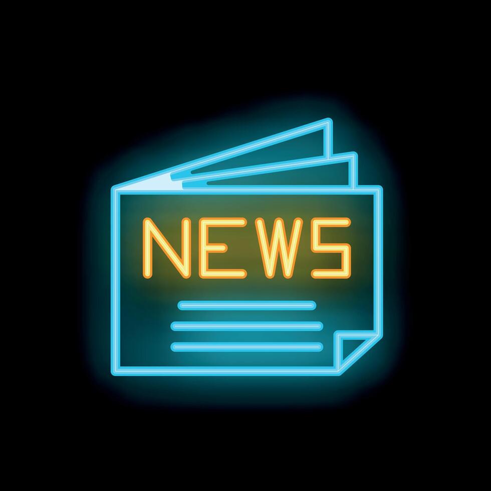Neon sign showing breaking news concept vector