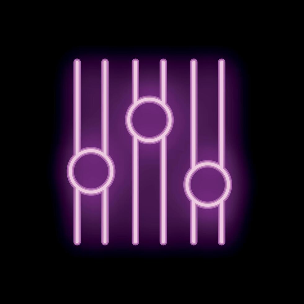 Neon pink equalizer showing music mixing concept vector