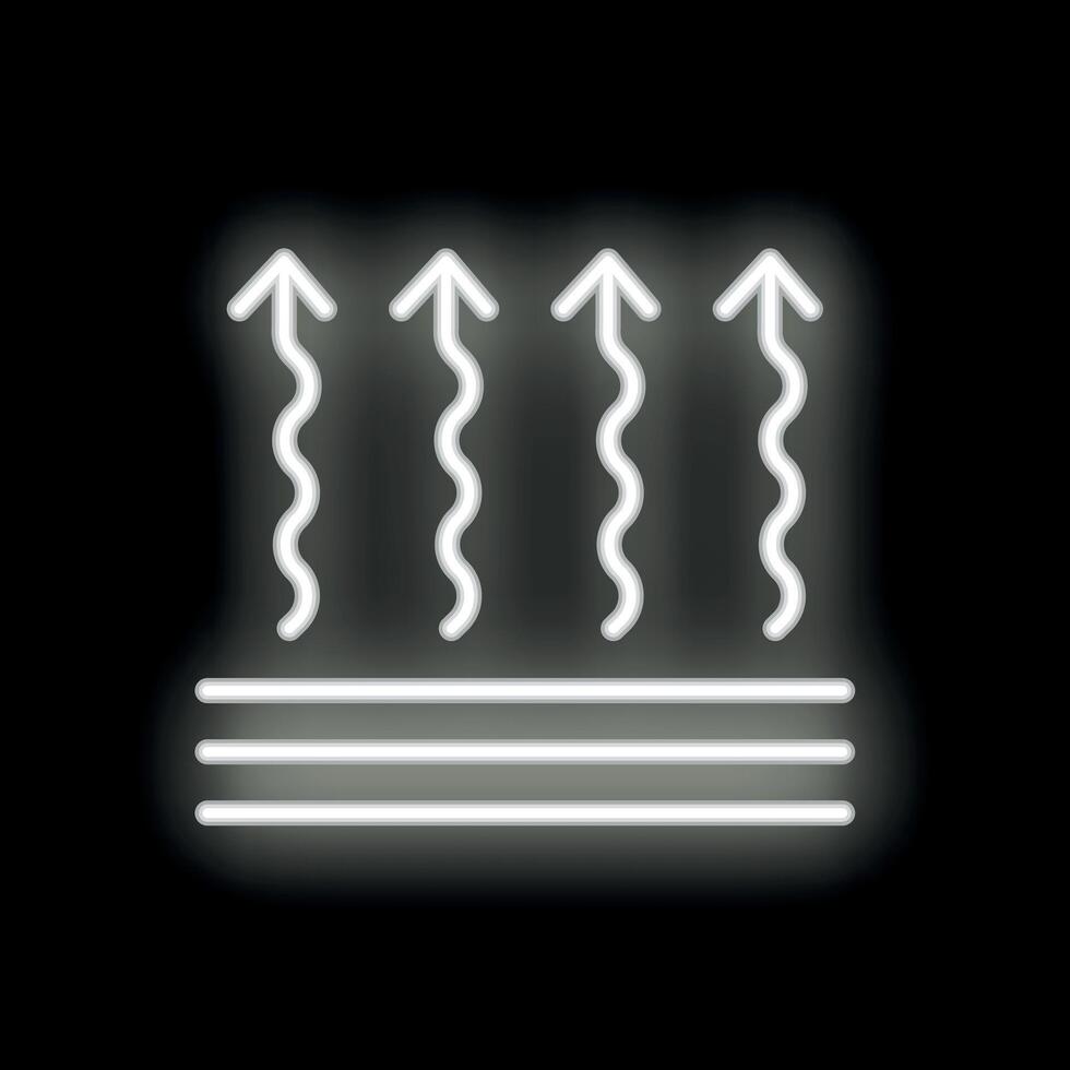 Neon sign showing heat rising up from surface vector