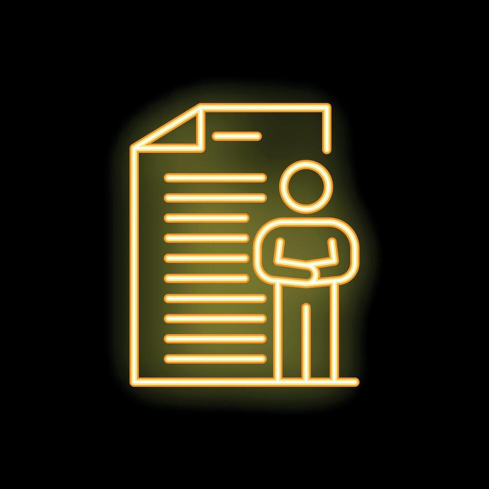Businessman standing next to a checklist on a blackboard with glowing neon effect vector
